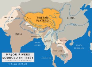 Map-1: Rivers originating in Tibetan Plateau Source: https://www.yowangdu.com/tibettravel/where-is-tibet.html
