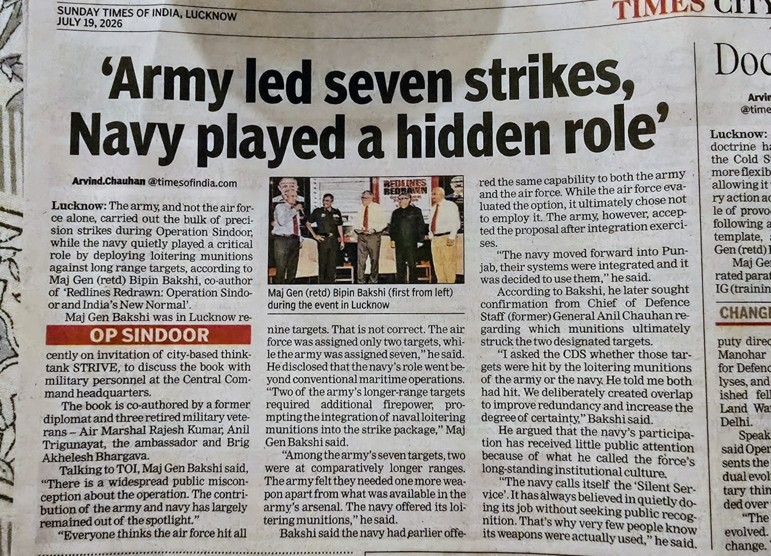 Army led seven strikes Navy played a hidden role